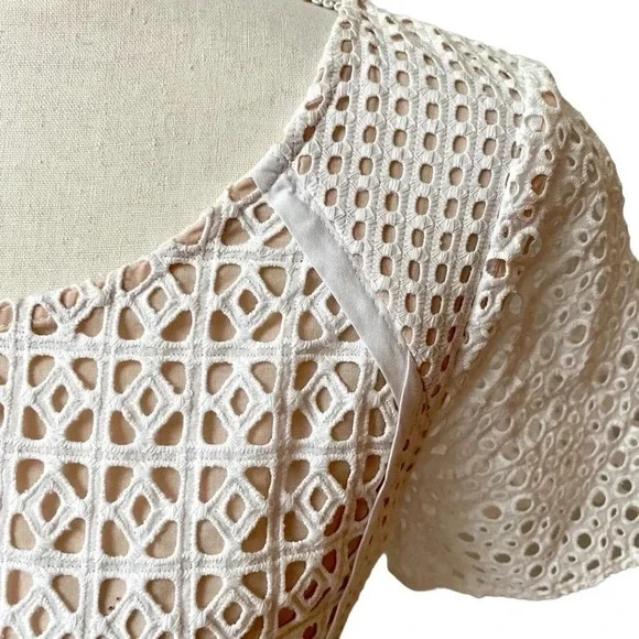 HD In Paris Georgia White Lace Fit And Flare Dress Anthropologie Size 6 - Picture 4 of 16